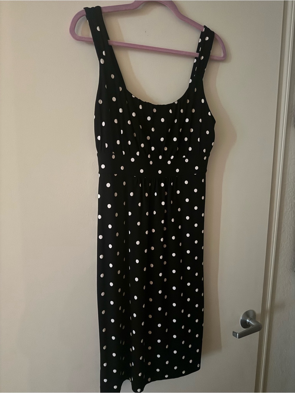 Ann Taylor Black Polka Dot Midi Dress